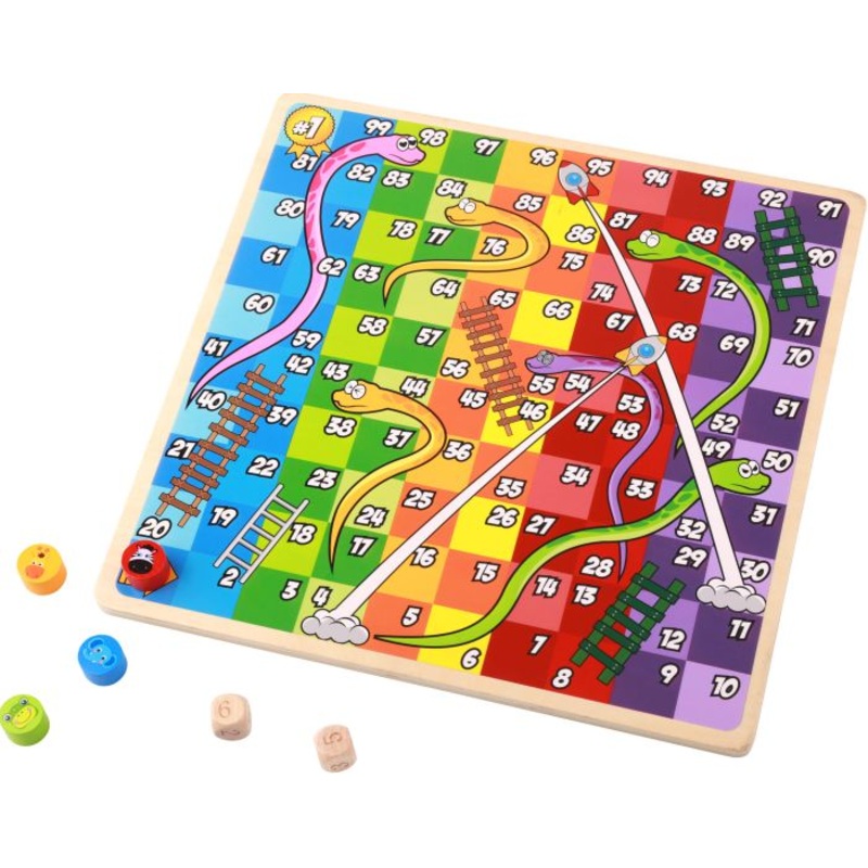 Tooky Wooden 2 in 1 Ludo And Snakes And Ladders