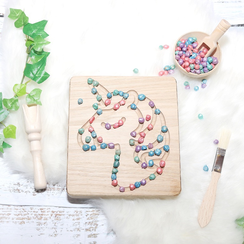 Unicorn Pine / Oak Sensory Board plus Bundle Option *EXCLUSIVE DESIGN*