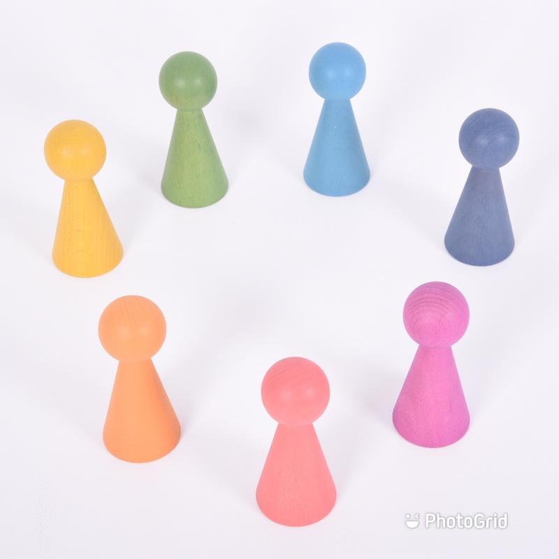 Tickit Loose Parts Rainbow Wooden Figures Single & Sets