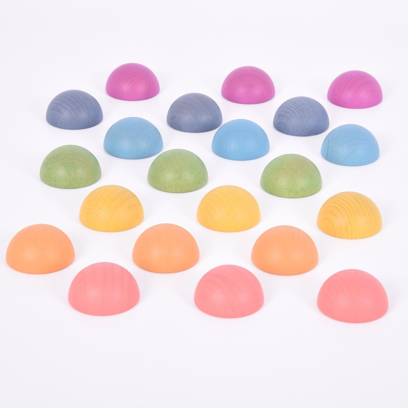 Tickit Loose Parts Rainbow Wooden Semispheres Single & Sets