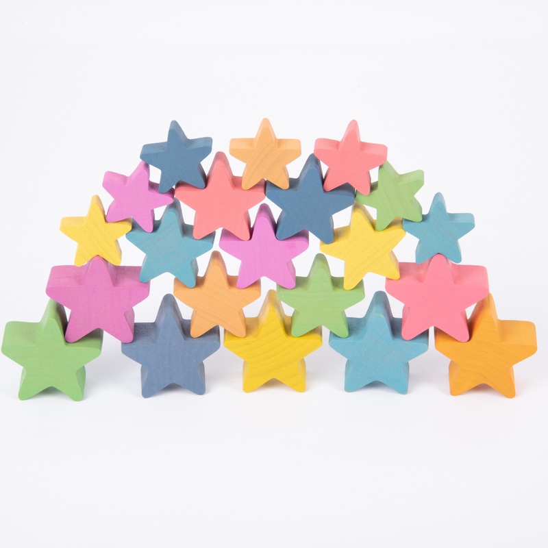 Tickit Rainbow Wooden Stars - 7 / 21 Pack