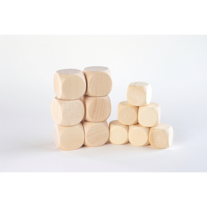 Tickit Loose Parts Beechwood Cubes 3pk 40mm 50mm