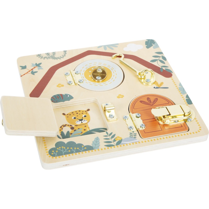 Small Foot Latches and Locks Motor Activity Board - Safari
