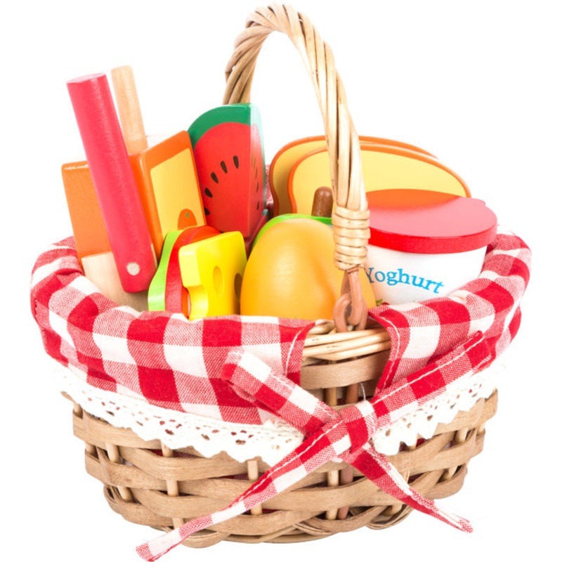 Small Foot Picnic Basket with Cuttable Fruits