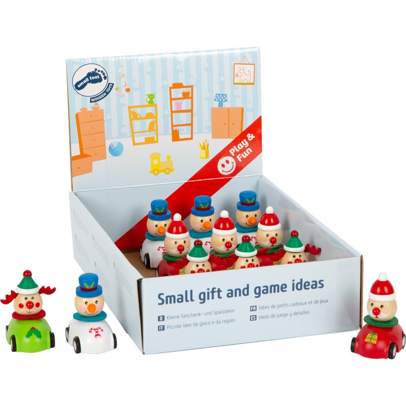 Small Foot Pull-Back Christmas Cars