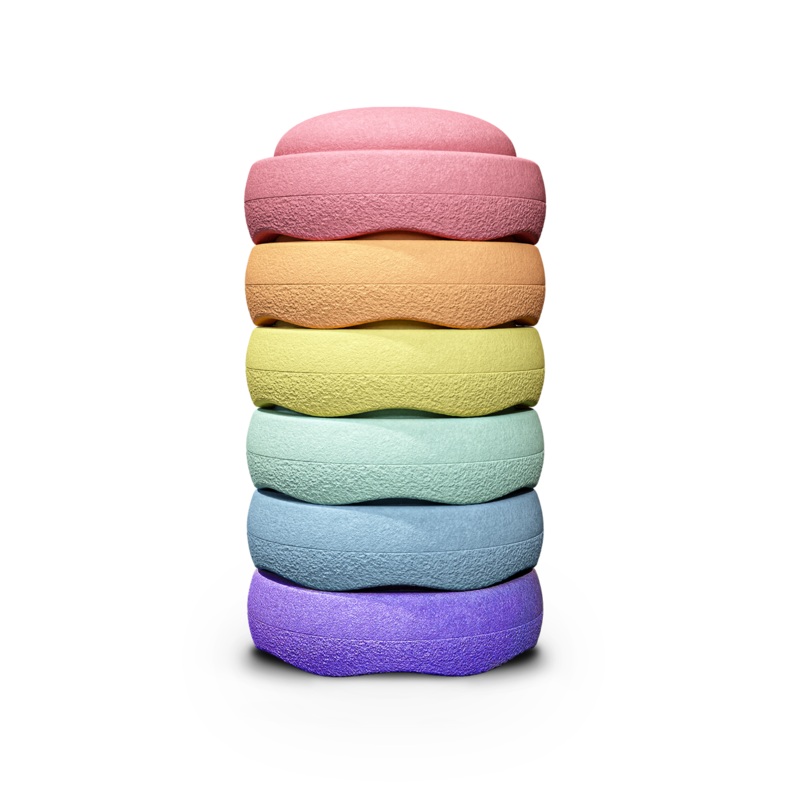 Stapelstein Rainbow Pastel Classic 6 Stepping Stones