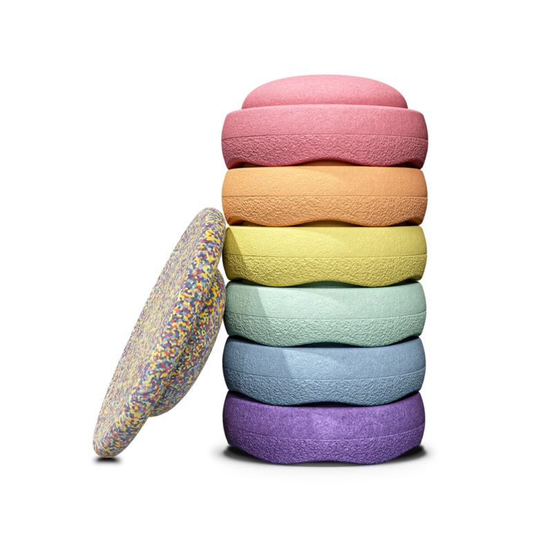 Stapelstein Rainbow Pastel Stepping Stones 6+1 Set