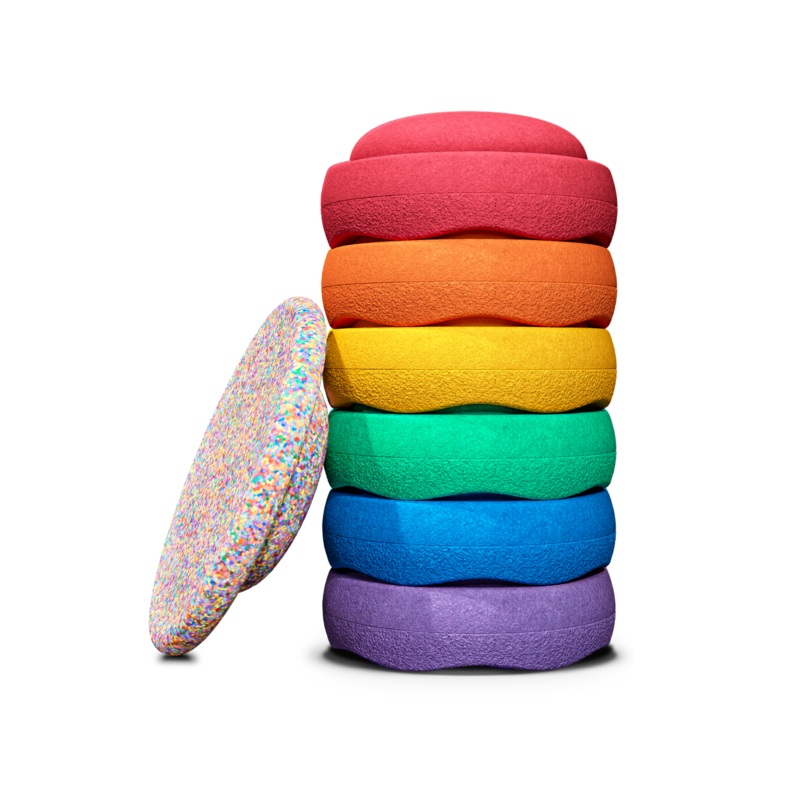 Stapelstein Stapelstein Super Confetti Rainbow 6+1 Set