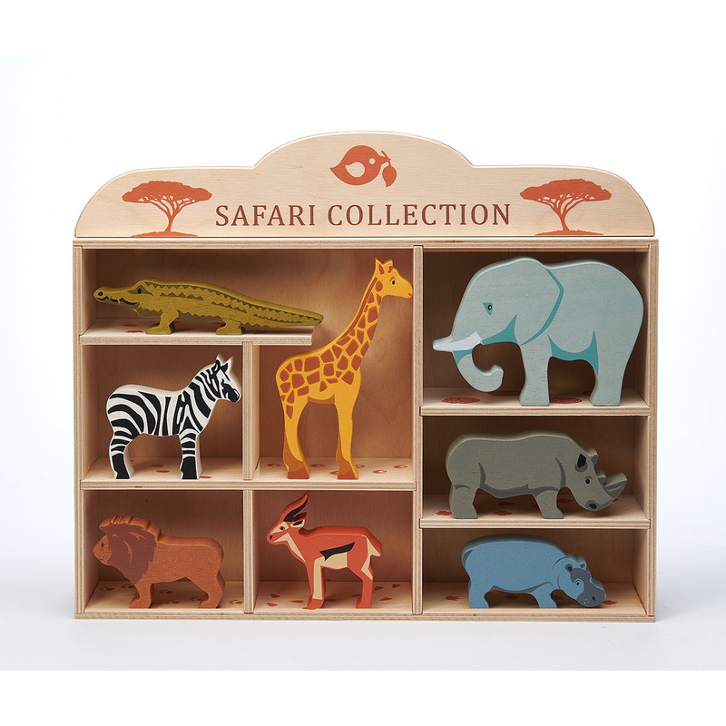 Tenderleaf 8 Safari Animals & Shelf