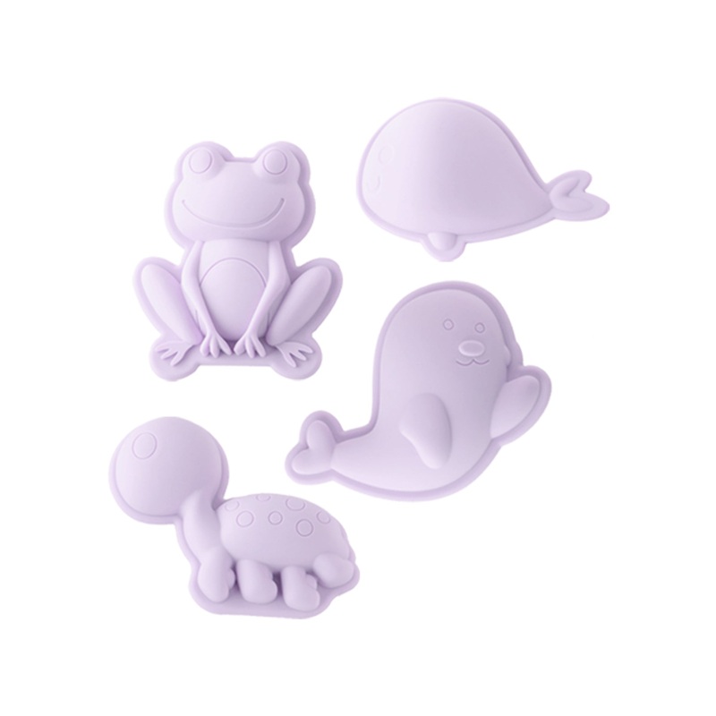 Scrunch Sand Moulds Frog Set - Pale Lavender