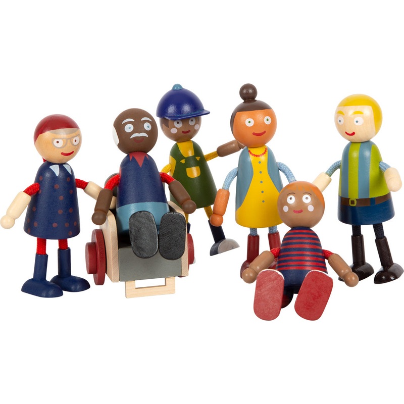 Small Foot Bending Doll Family with Wheelchair