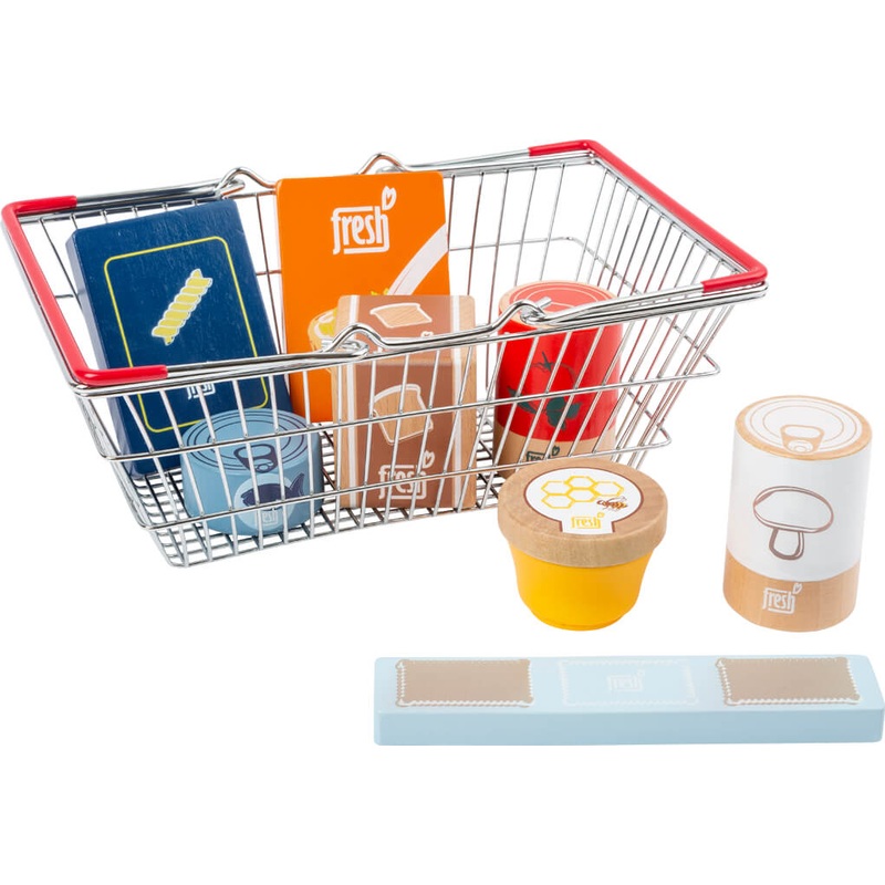 Small Foot Groceries Set in a Shopping Basket