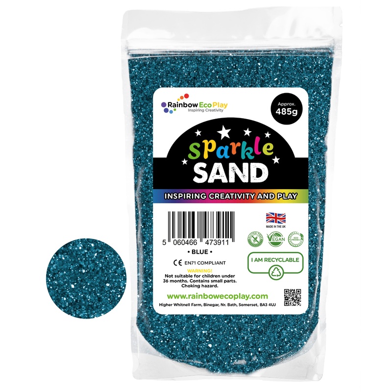 Rainbow Eco Play Coloured Sand Sparkle Blue