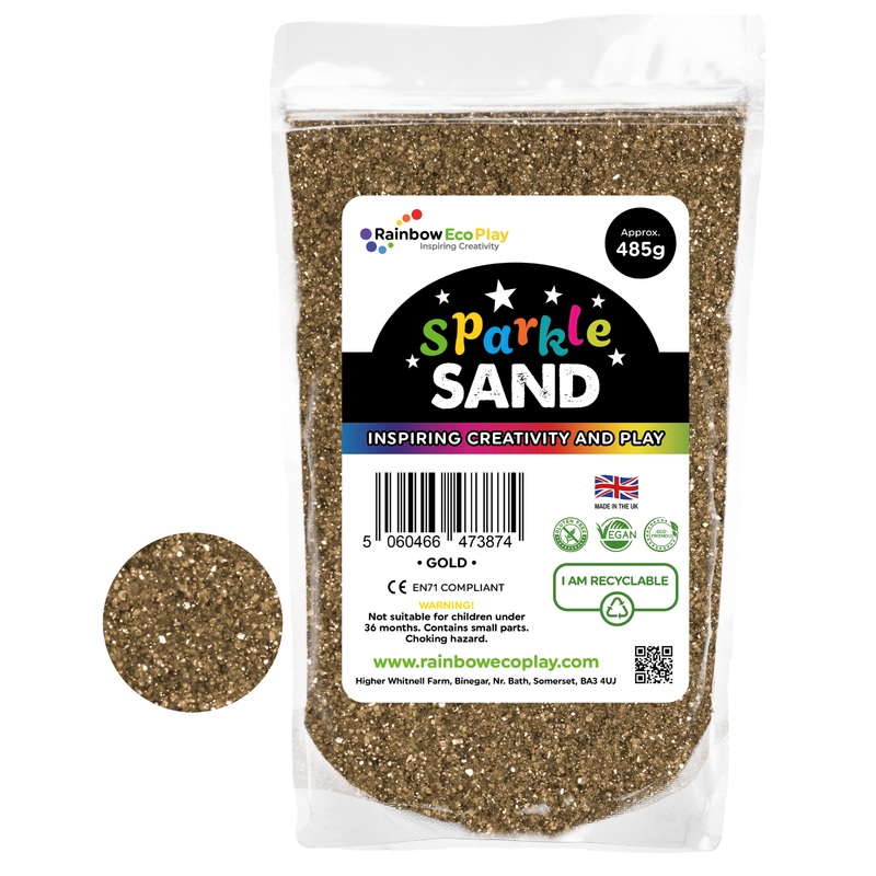 Rainbow Eco Play Coloured Sand Sparkle Gold