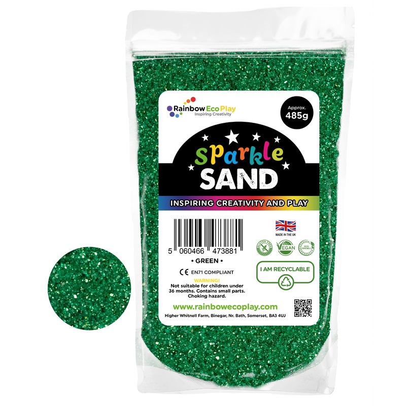 Rainbow Eco Play Coloured Sand Sparkle Green