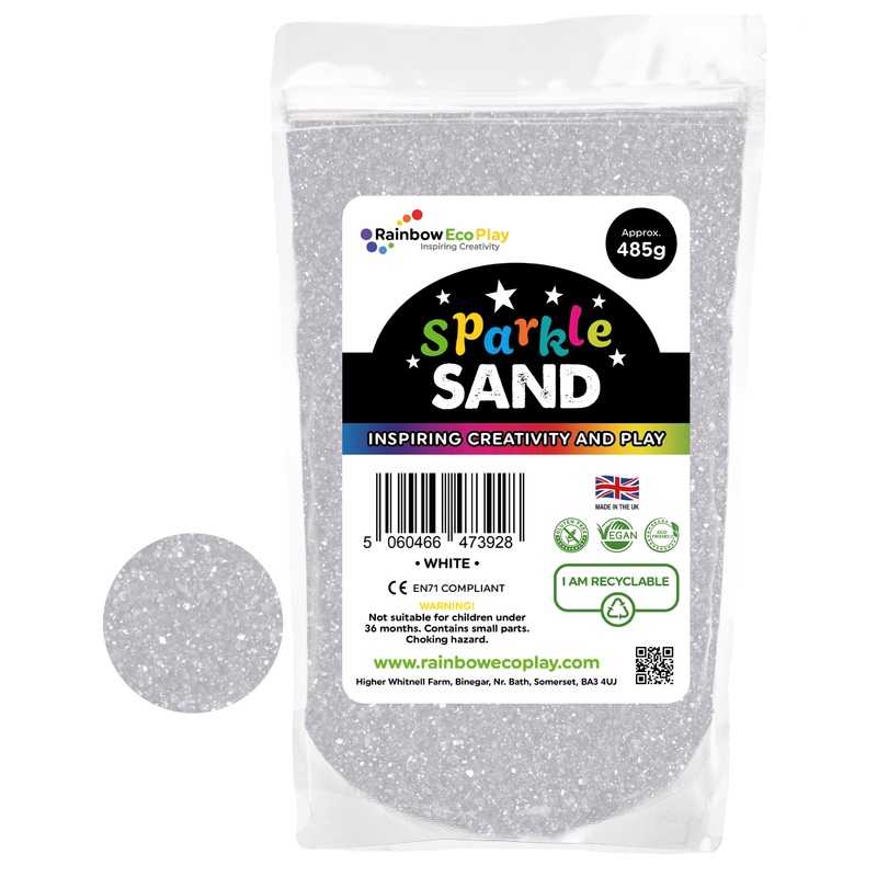 Rainbow Eco Play Coloured Sand Sparkle White