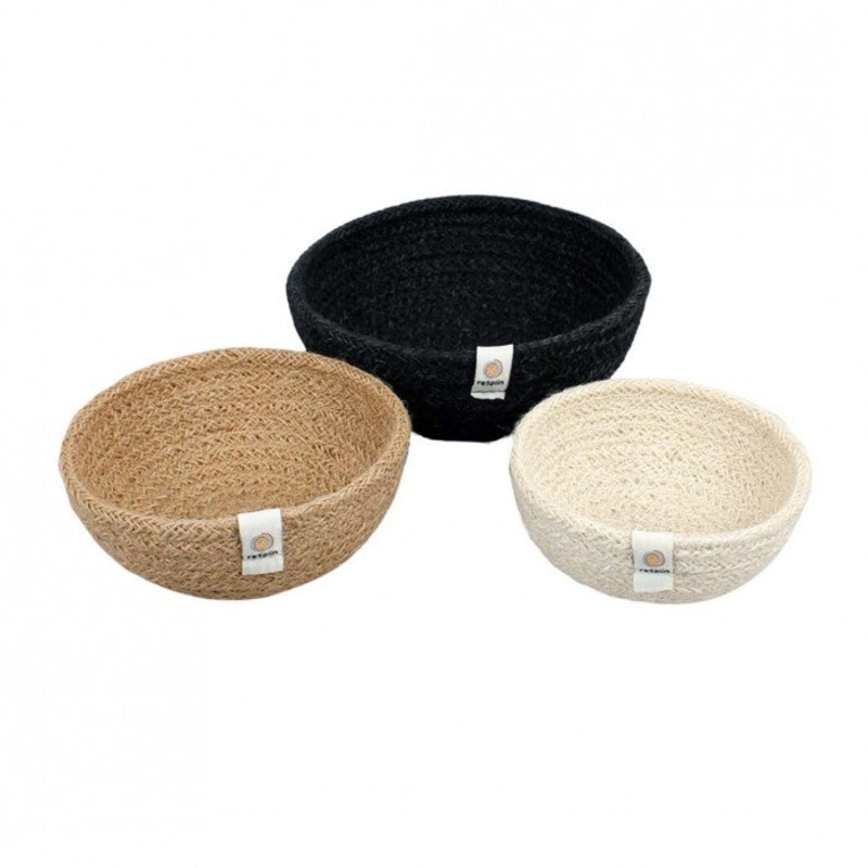 ReSpiin Jute Mini Bowl Set x3 Pebble