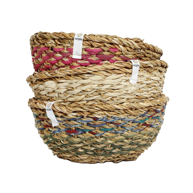 Respiin Round Sari & Seagrass Bowl