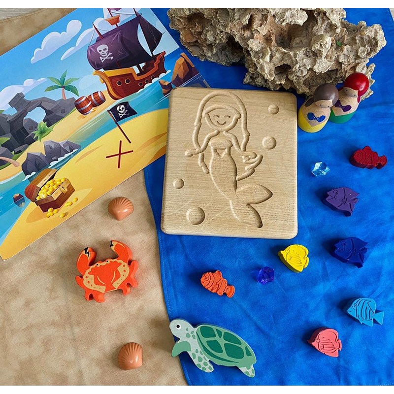 Mermaid Ship Oak Sensory Board