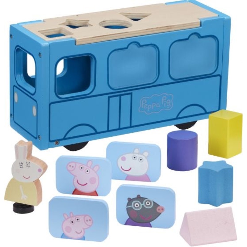 Peppa's Wood Play School Bus Shape Sorter