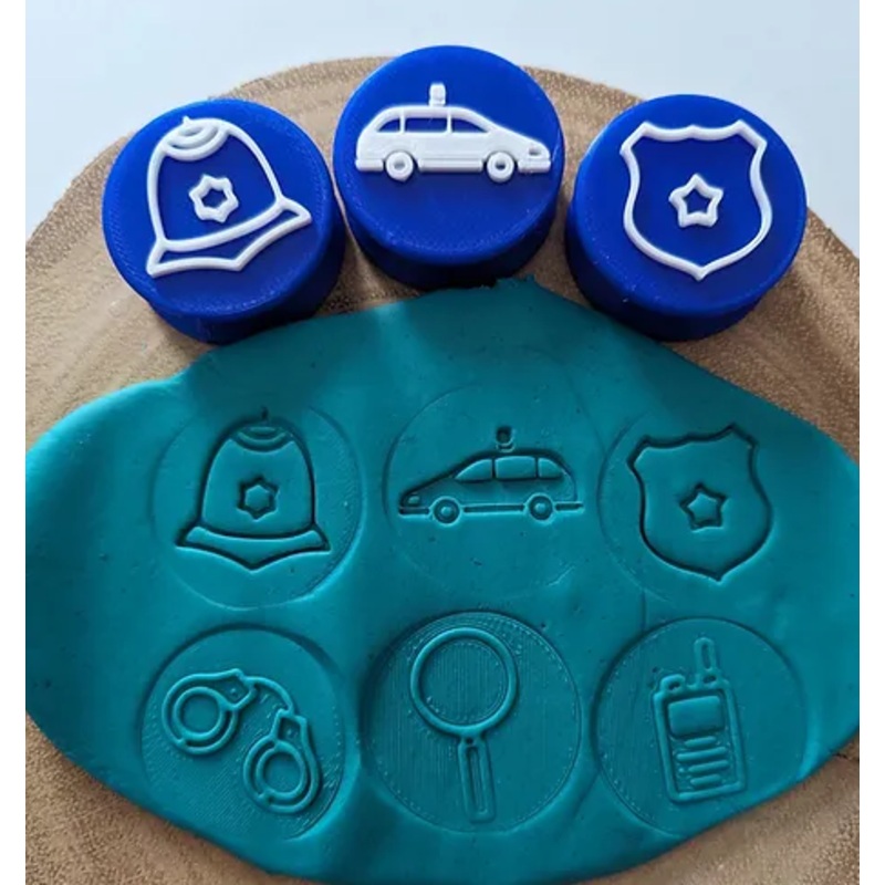 Police Playdough Stamp Set