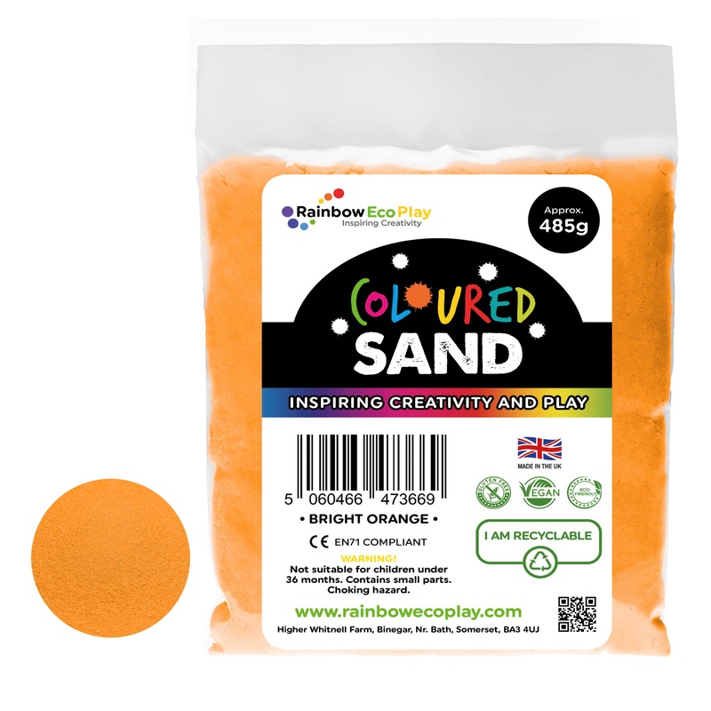 Rainbow Eco Play Coloured Sand Bright Orange