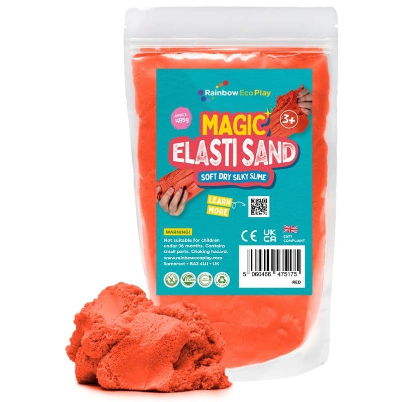 Rainbow Eco Play  Magic Elasti Sand Red  485g