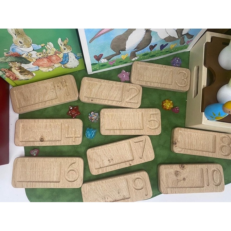 1-10 Number Blocks Counting Boards - Oak