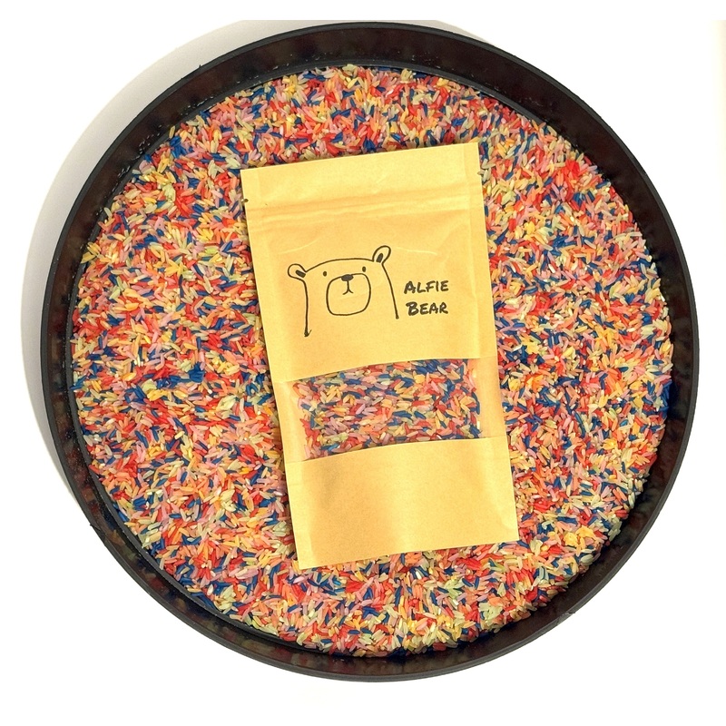 Alfie Bear Rainbow Sensory Rice- 250g