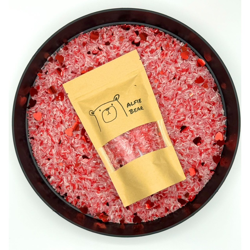 Alfie Bear Valentines Sensory Rice- 250g