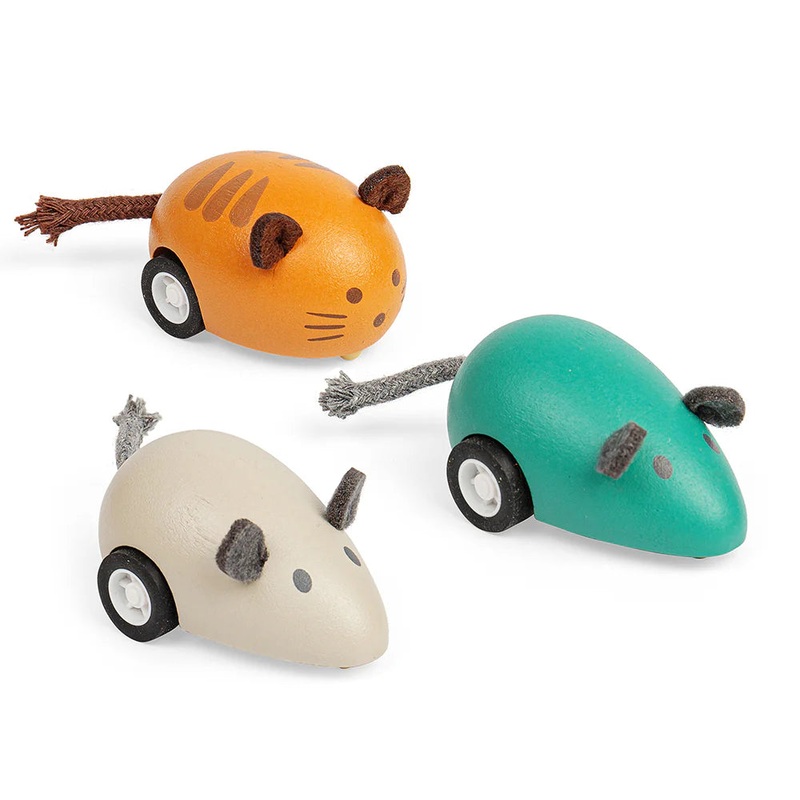 Bigjigs Cat & Mouse Pull Backs - Orange Cat