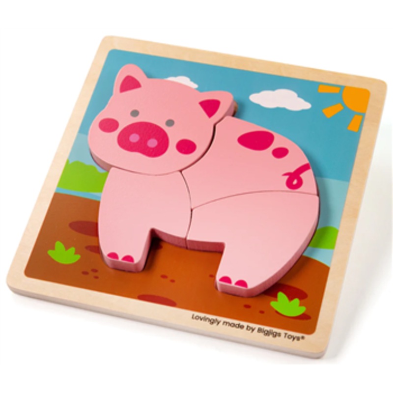 Bigjigs Chunky Lift-Out Puzzle - Pig