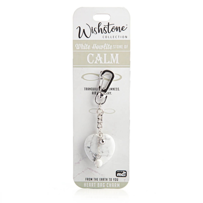 Collection de Wishstone White Howlite Heart Bag Charme