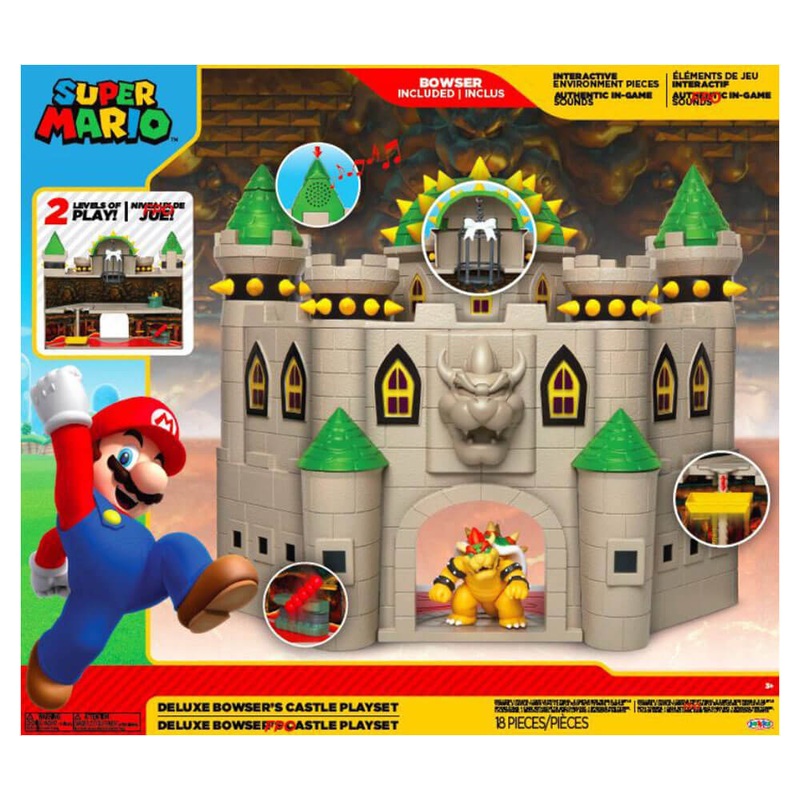 World of Nintendo 2.5 "Deluxe Bowsers Castle Playset Figures